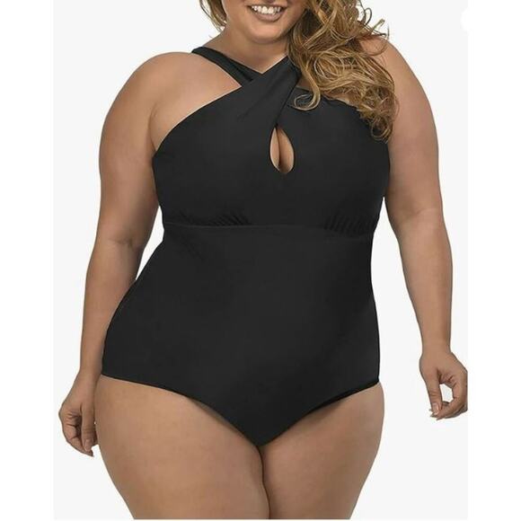 Lysa Swimwear Plus Size 1 Piece Swimsuit Key Hole Kylie - 1X - Picture 1 of 2